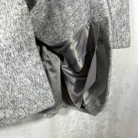 Torrid Pea Coat 3 3X Gray Heathered Long Lined Felt Hidden Buttons - Picture 9 of 14